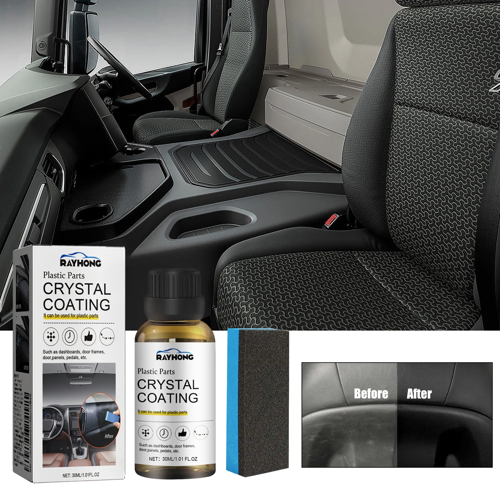 

Crystal Coating Wax Car Plastic Trim Restorer Long Lasting Waterproof Car Panel Refurbish Auto Plastic Parts Maintenance Agent