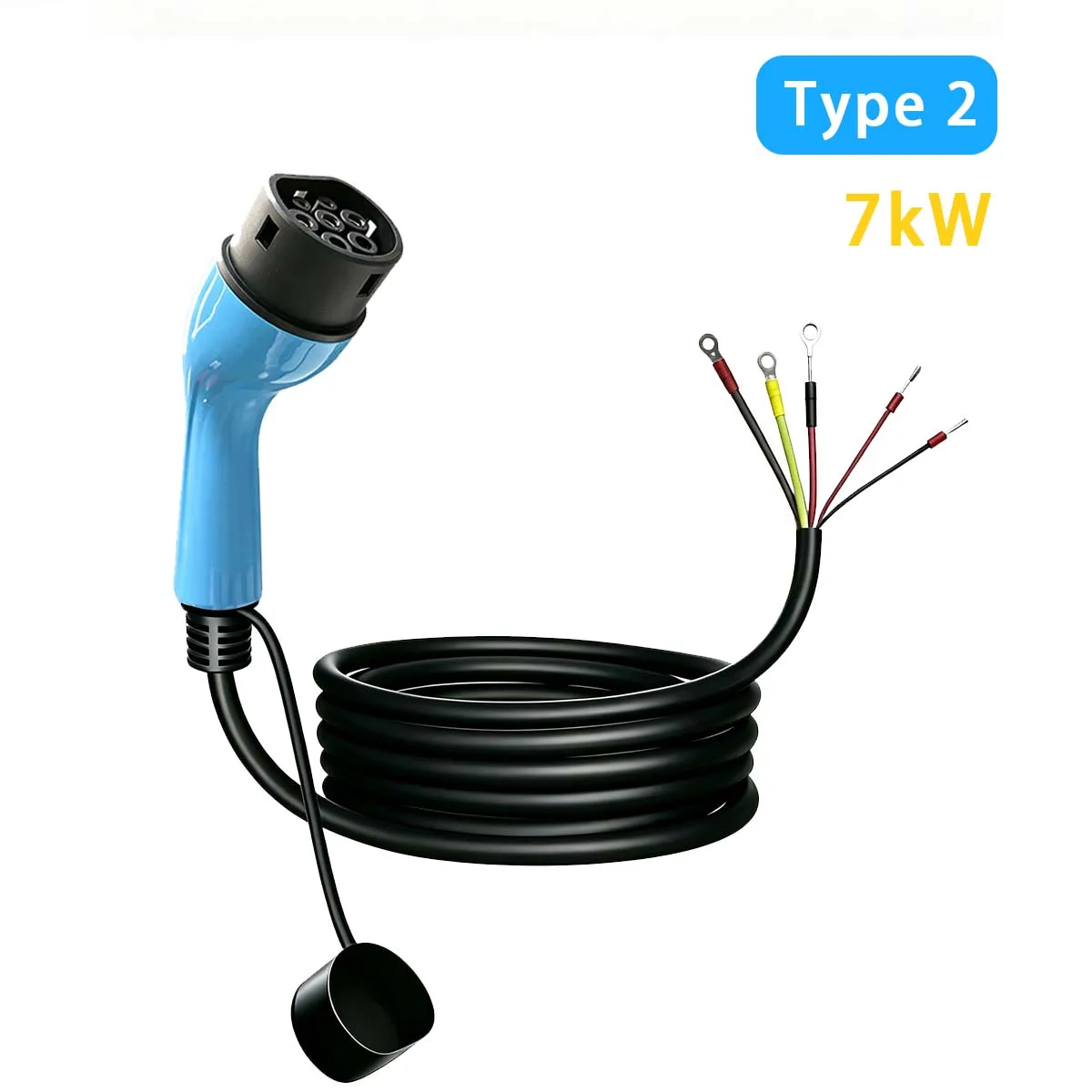 JIGU Type 2 EV Charging Cable 7kW 32A 1 Phase IEC 62196-2 Electric Car Charger Cord 5-Meter