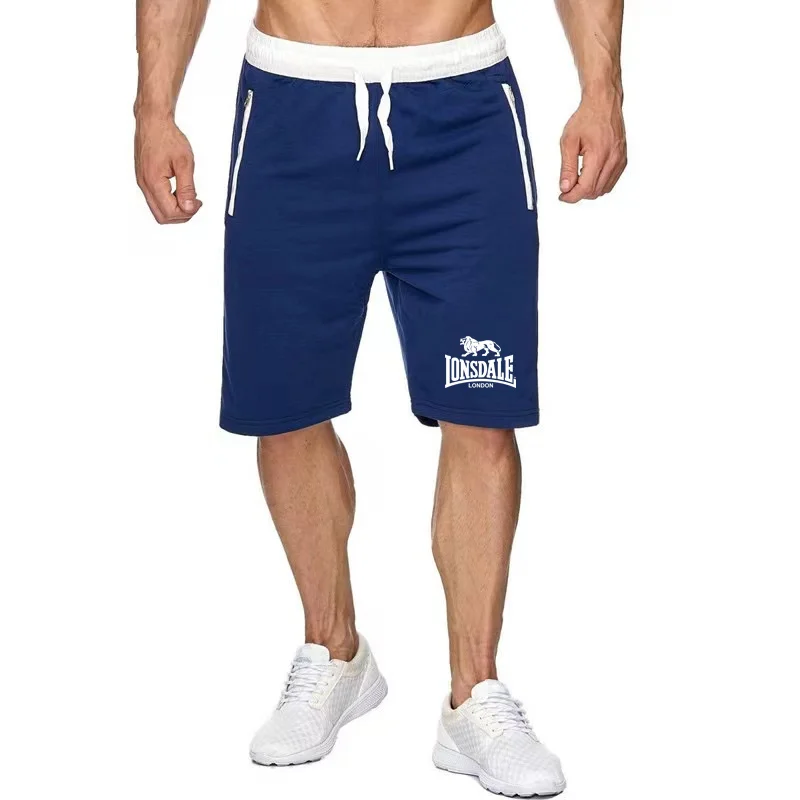 2024 New Summer men\'s fashionable beach shorts Lonsdale Print sports running casual shorts quick drying sports board shorts