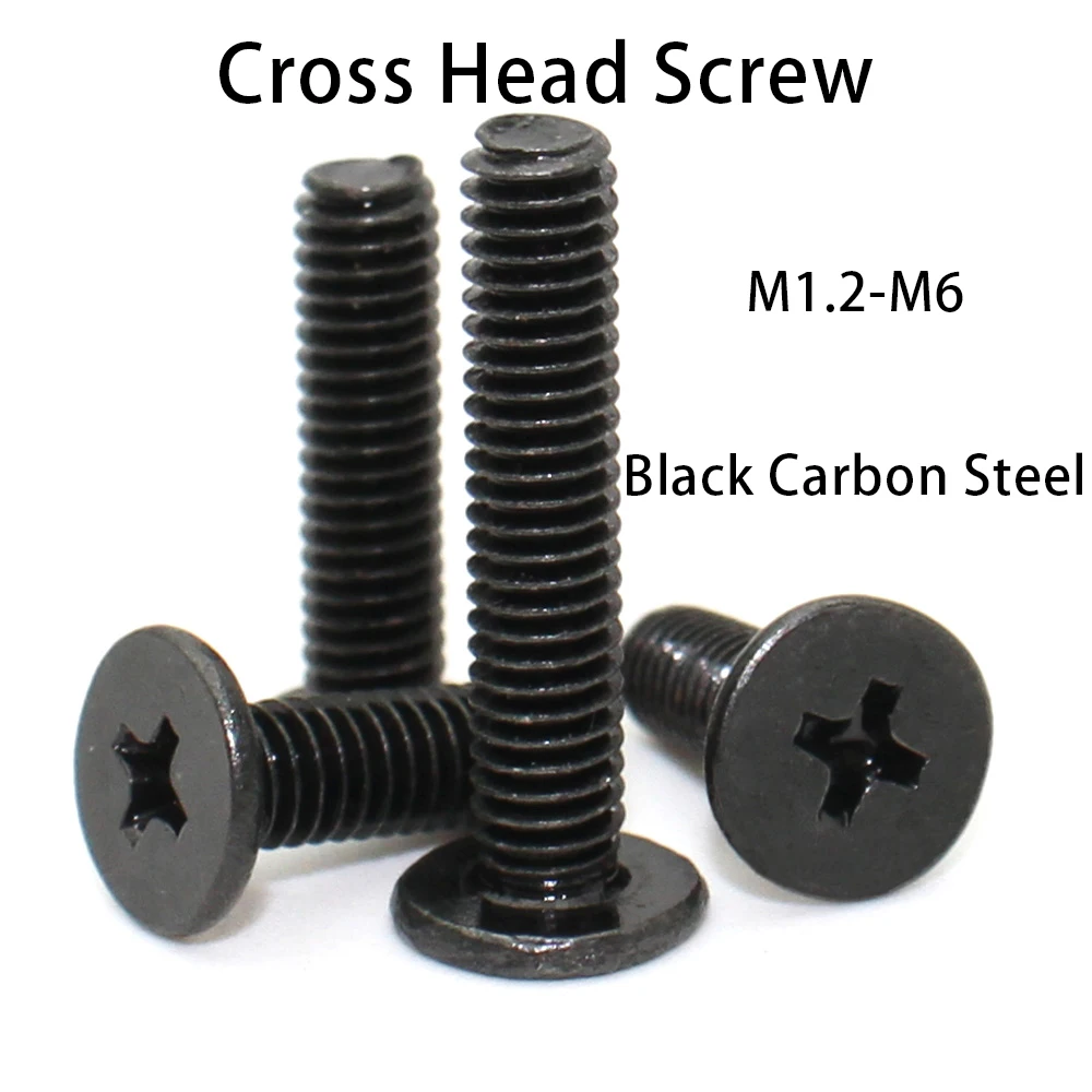 

20/50/100/200pcs M1.2 M1.4~M6 Phillips Ultra Thin Flat Wafer Head Screw Carbon Steel CM Thin Head Laptop Screw for Computer