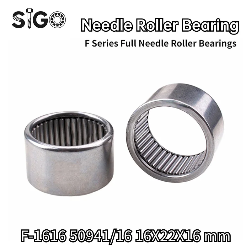 2PCS F-1616 50941/16 16x22x16mm F-series Full Needle Roller Bearing Without Inner Ring  Fully Loaded Needle Roller Bearings