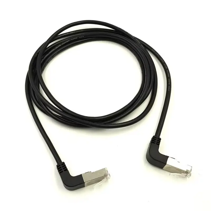 Dual Elbow Up & Up Angled 90 Degree cat5e 8P8C FTP STP UTP Cat 5e Ethernet Network Cable RJ45 Lan Patch Cord 0.4m 1m 2m 3m 5m An