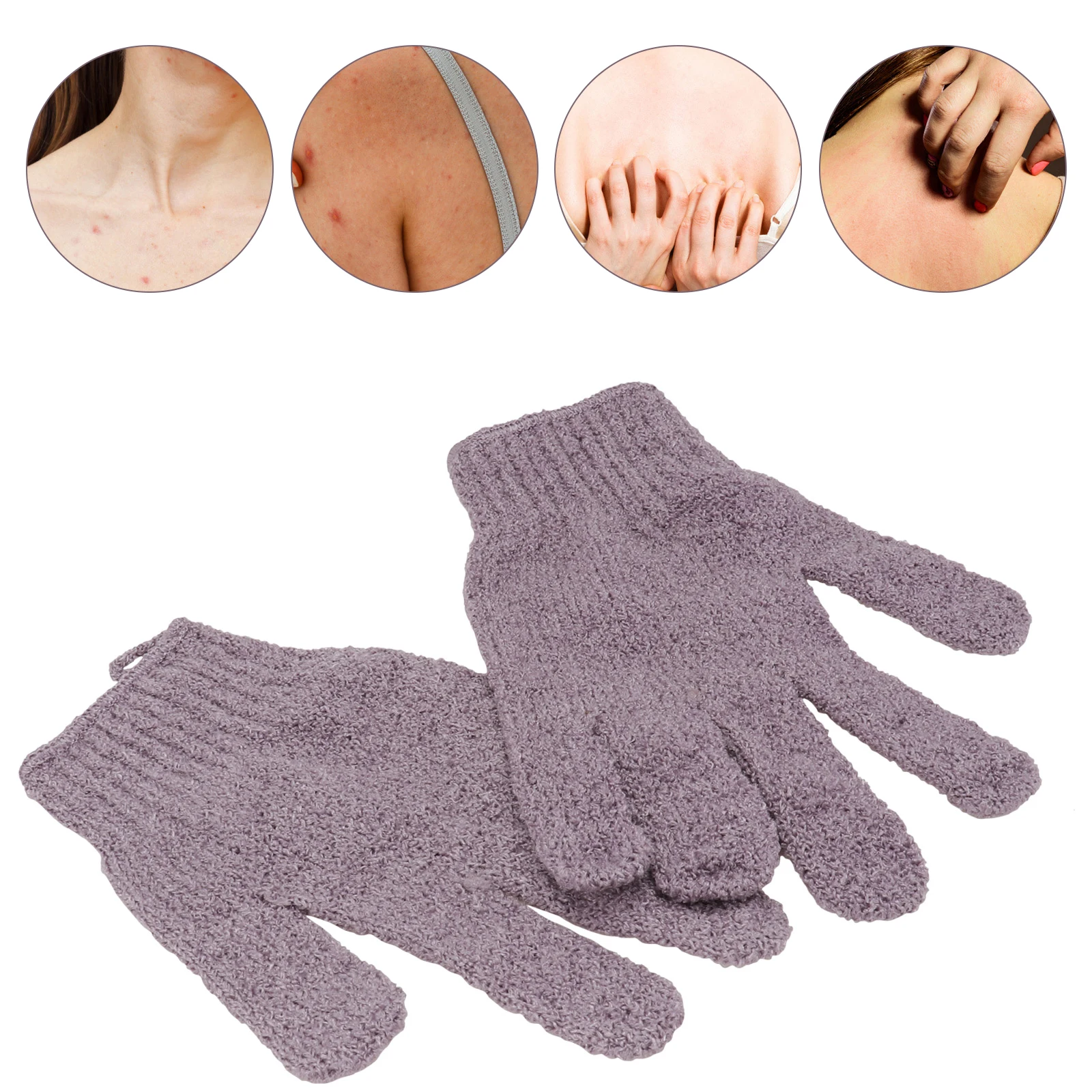 1 زوج خمسة أصابع دش التقشير قفاز المزدوج الوجهين سنفرة الجسم ميت للحمام ساونا متوافق سهلة التنظيف للجنسين #5