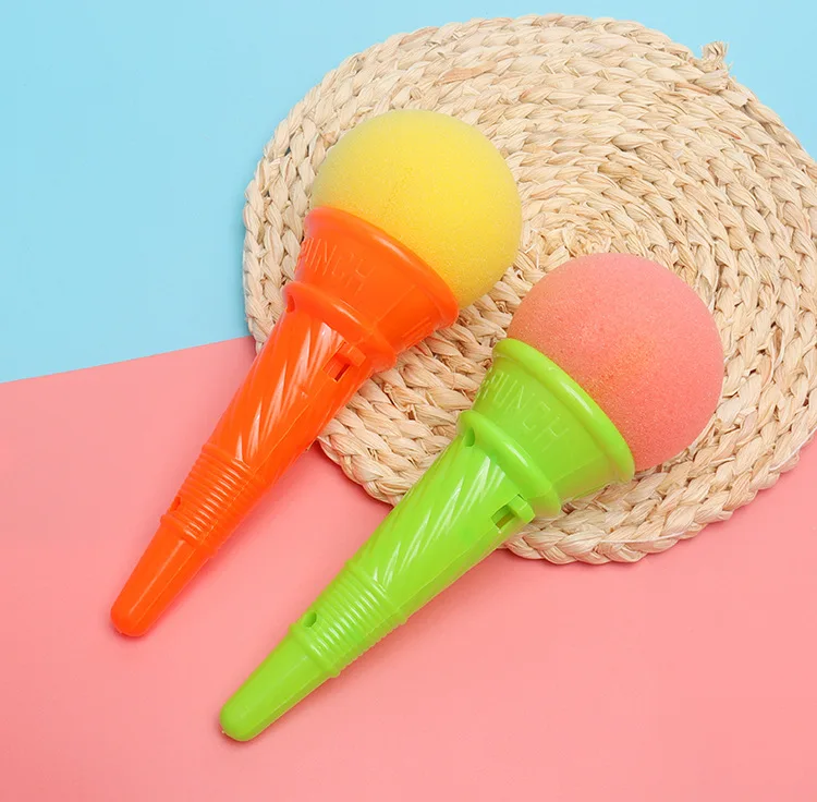 Children's Ice Cream Cone Shooter Sponge Shooting Catapult Ball Parent-child Outdoor Sports Bouncing Ball Toy Gift