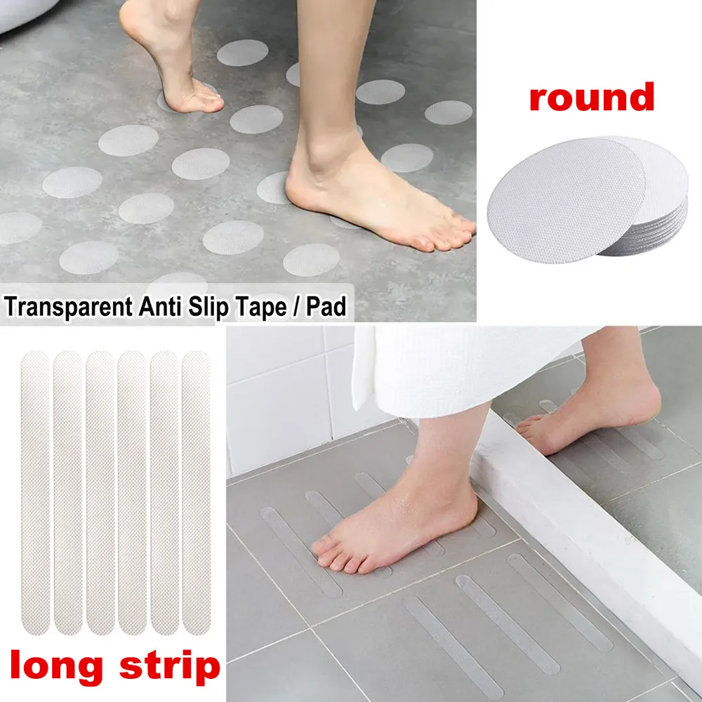 New Anti Slip Bath Grip Stickers Non Slip Shower Strips Flooring Safety Tape White 60/30/10Pcs