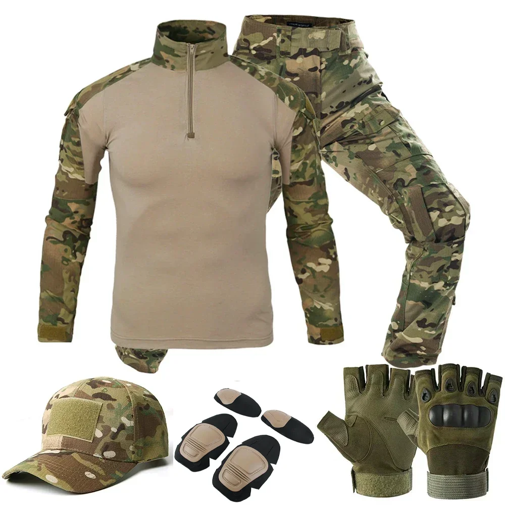Tactische Uniform Militaire Outdoor Camouflage Pak Combat Shirts Broek Mannen Vissen Training Airsoft Paintball Jacht Kleding Sets - afbeelding 2