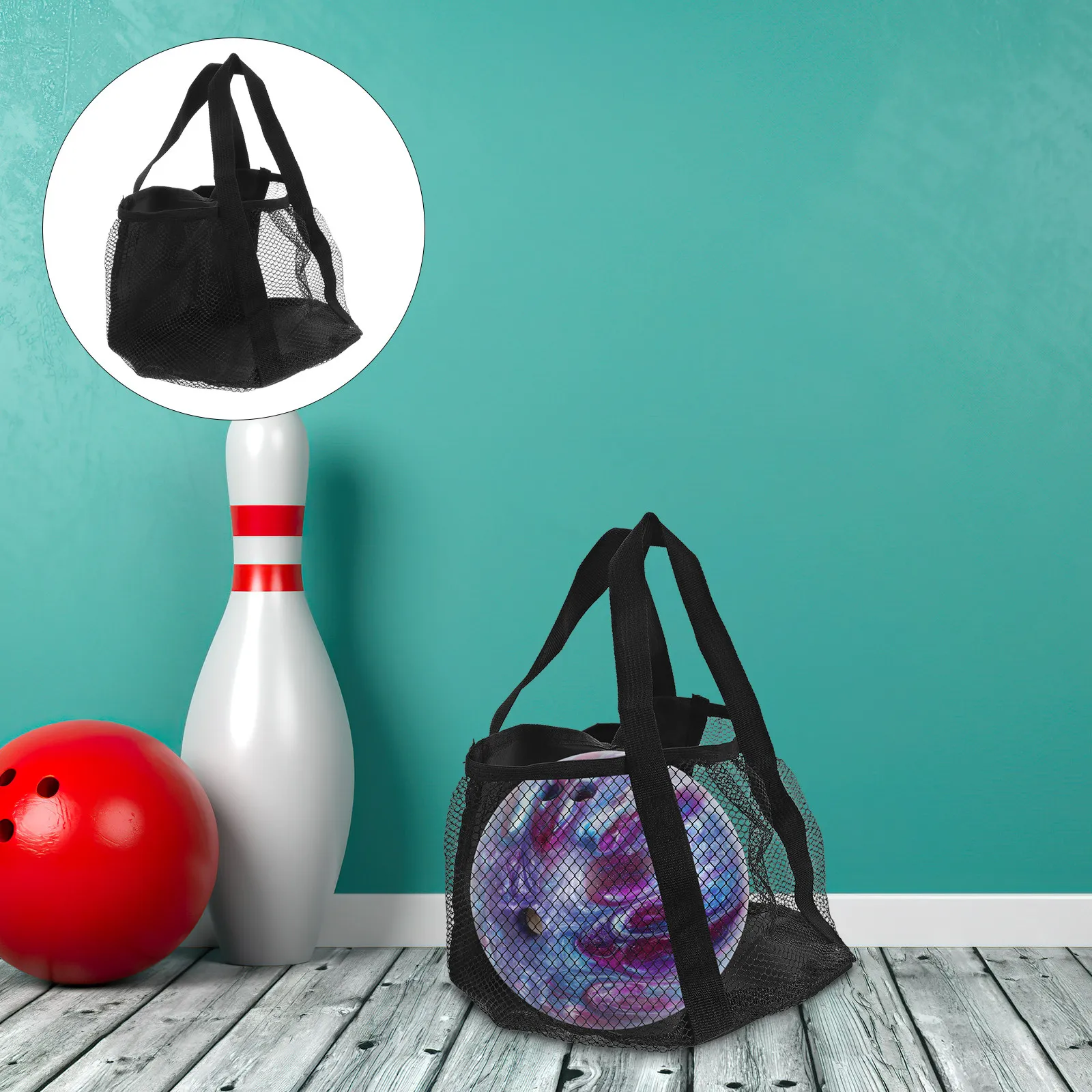 

Portable Bowling Ball Storage Bag Heavy Duty Material Holds Soccer Basketball Volleyball Multi Use Sports Pouch for Outdoor