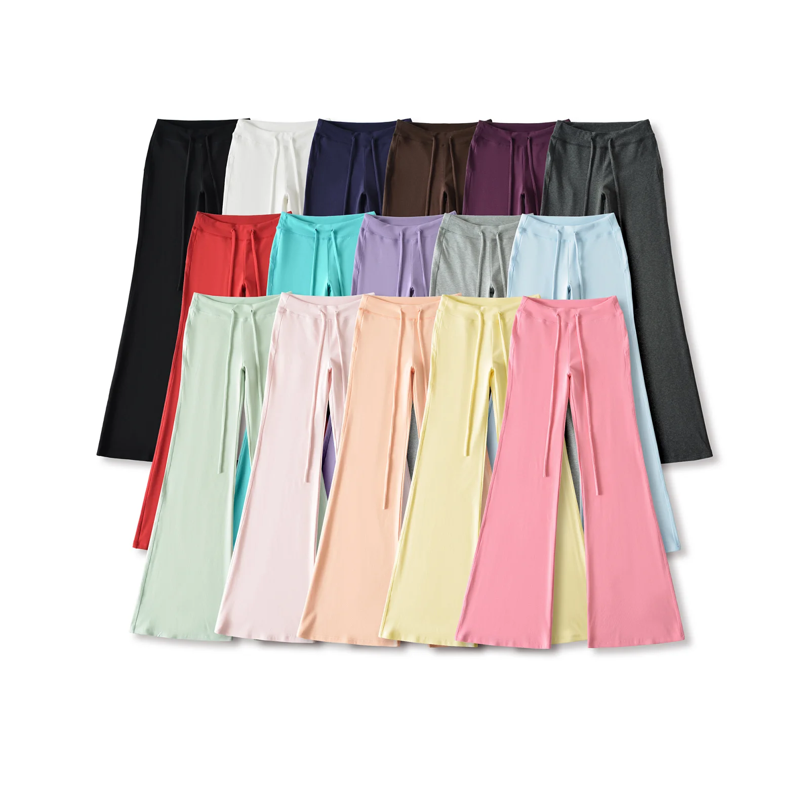 

Slimming Low-Waist Bell Bottom Pants Drawstring Loose Casual Trousers for Women Sweet Street Style Spring Summer Fashion