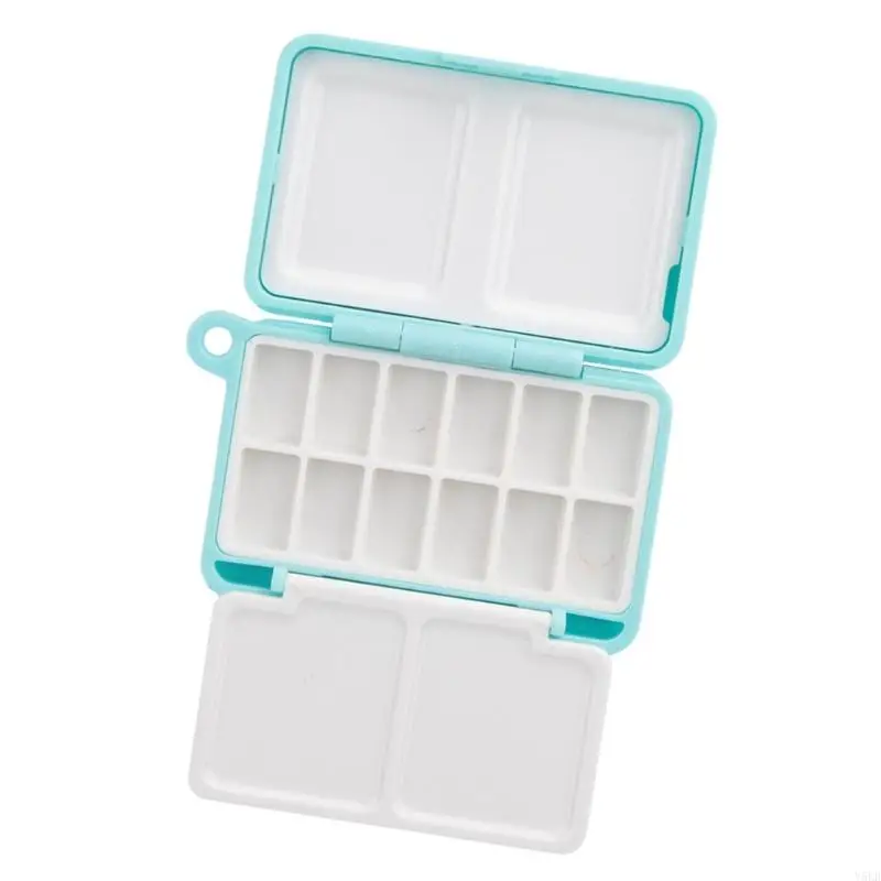 Y5LB Travel Watercolor Paint Tray Plastic Painting Box with Pan Mini Paint Small Paint Storage Case For Art