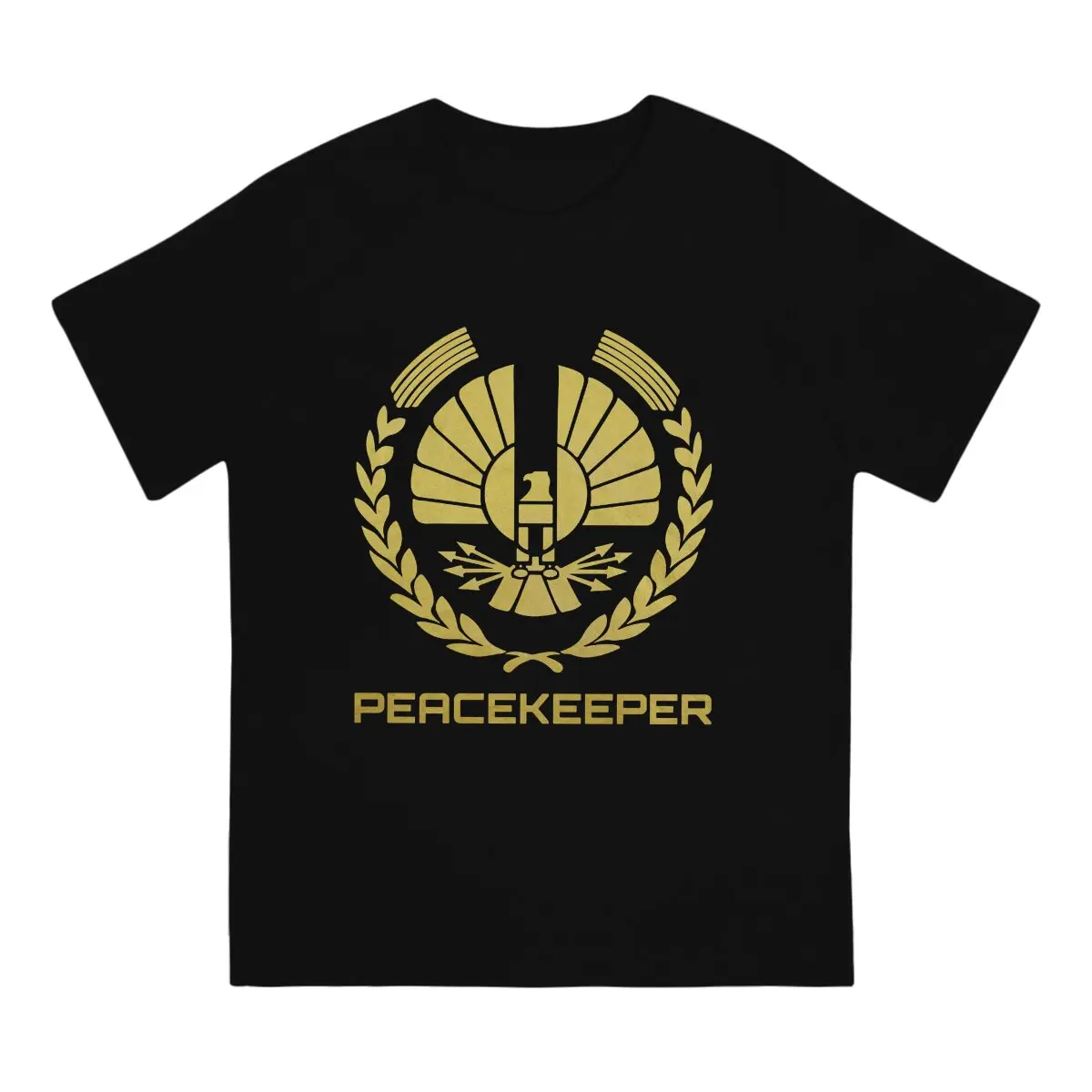 PEACEKEEPER GOLD Men's T Shirts The Hunger Games Unique Tee Shirt Short Sleeve O Neck T-Shirt Cotton Birthday Present Clothes