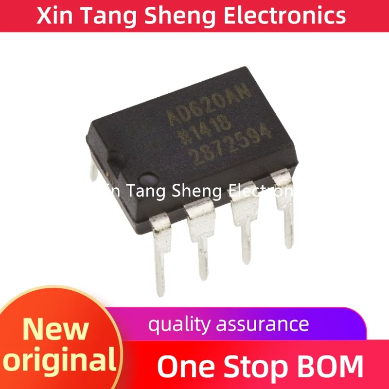 Original authentic in-line AD620ANZ DIP-8 low drift low power instrumentation amplifier IC chip