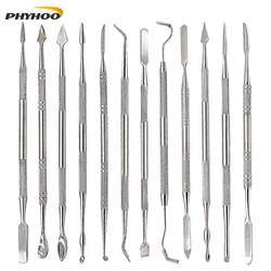 12 Pcs Metal Spatula for Wax Knife Kit Sculpture Tools Blade Dental Knife Carve Pottery Clay Carving Modeling Jewelry Equipment