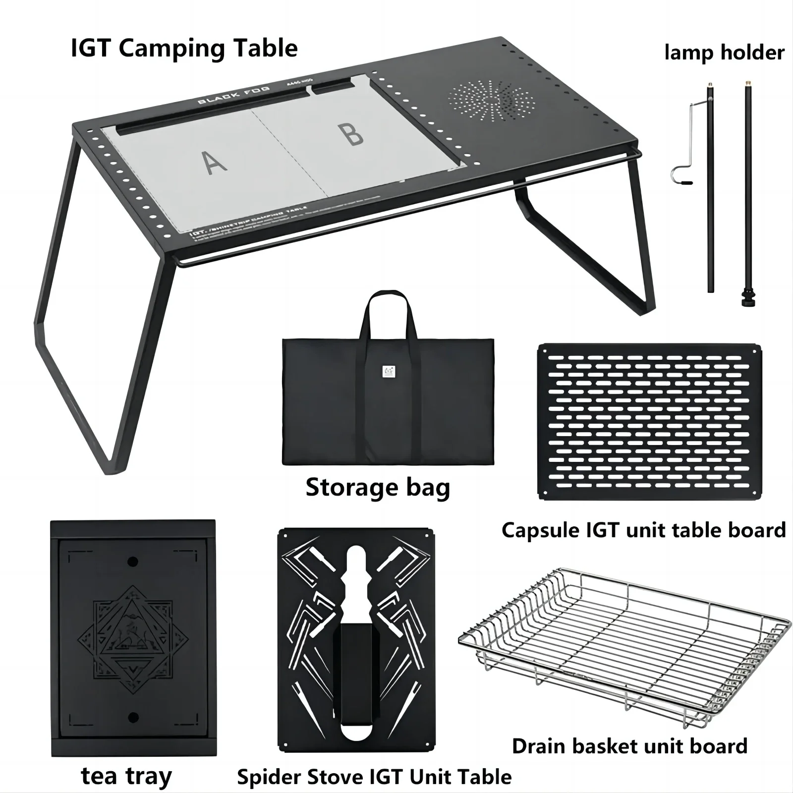 Outdoor Camping Table IGT Multifunctional Table Portable Picnic Table Detachable Folding Table Combination Unit Board