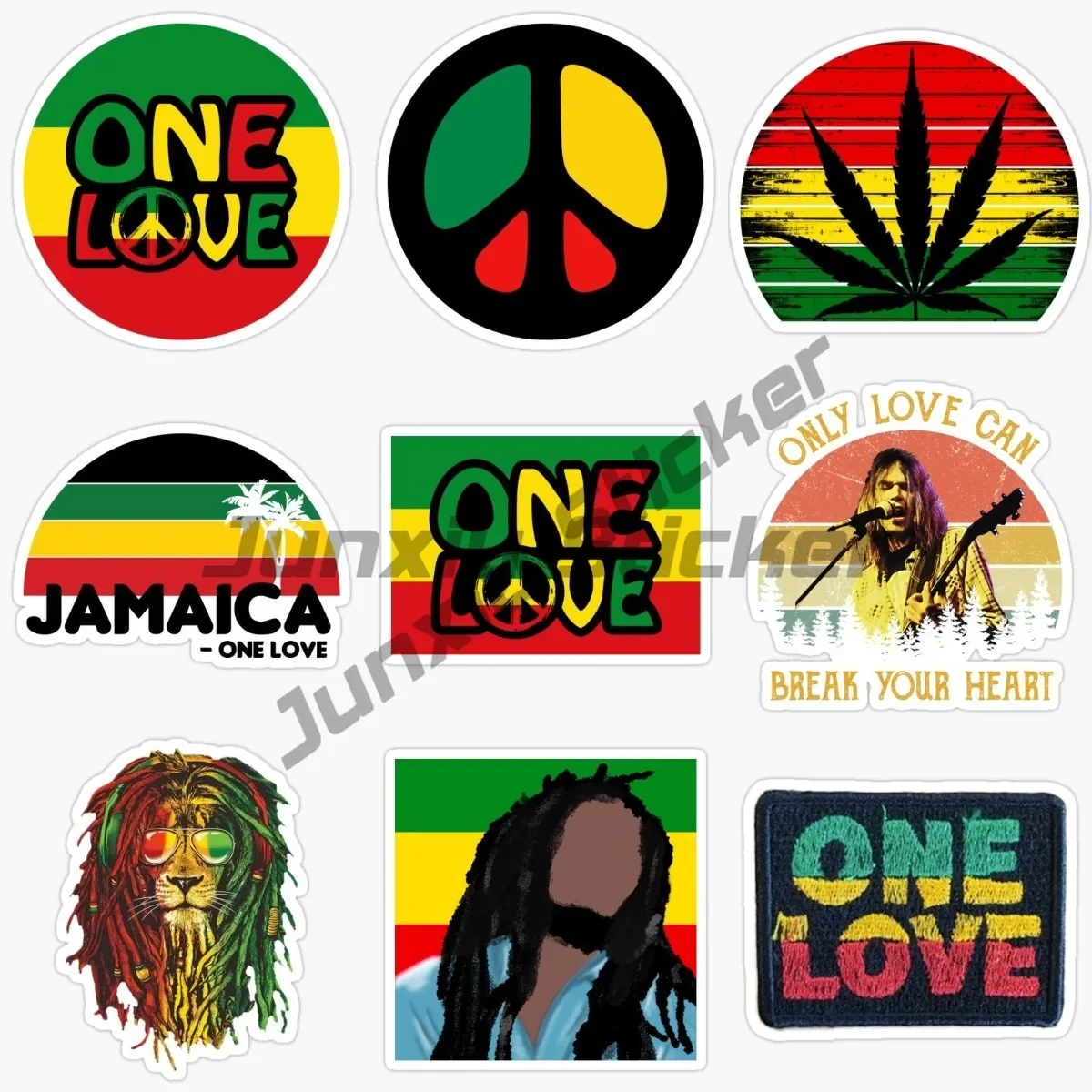 

One Love Car Stickers for Laptop Stationery Craft Supplies Aesthetic Guitar Sticker Pack Adesivos Material Decor Decal