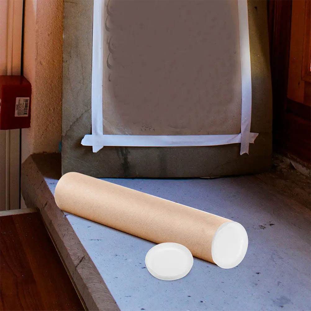 50Pcs White Plastic Tube End Caps Compatible with Kraft Paper Mailing Tubes Cardboard Shipping Tube Lids Poster Mailer - view 5