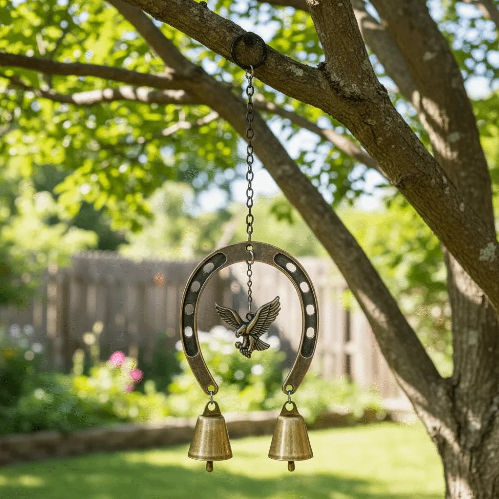 Horse-Shaped Retro Wind Chimes Vintage Soothing Audio Outdoor Wind Chimes Creative Animals Courtyard Hanging Ornament New Year