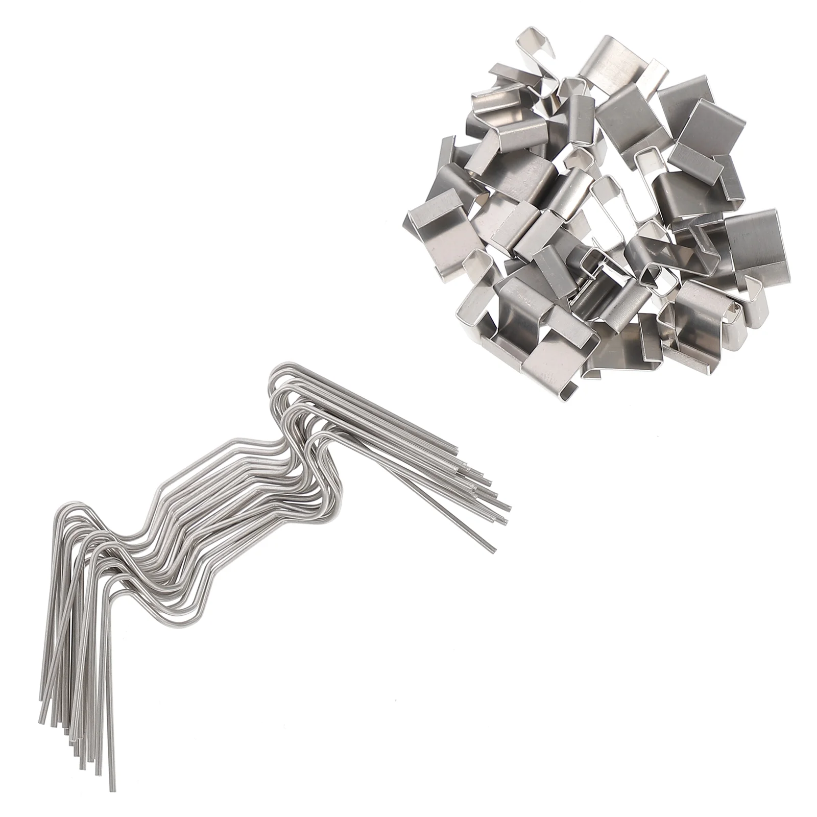 

100 Pcs Glazing Clips for Greenhouse Glass Clamps Cord Overlap Silver Stainless Steel W Wire