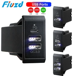 Quick Fast Charge Adapter 3 Port USB Phone Charger on Car Charger Adapter for 12V/24V Truck Motorcycle RV Marine Boat
