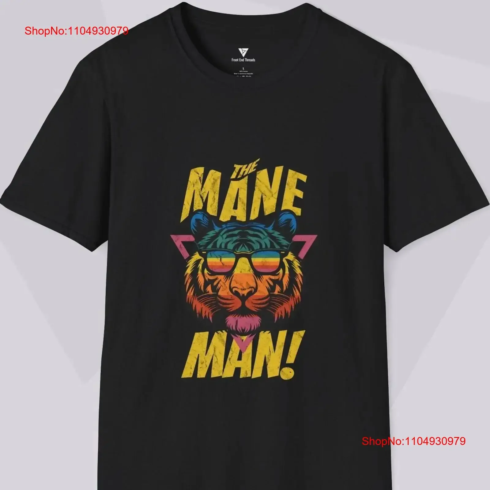 

The Mane Man Retro Lion T Shirt Funky with Sunglasses Animal Cool Cat Chic vintage Washed graphic Comfortable Stretched Stylish