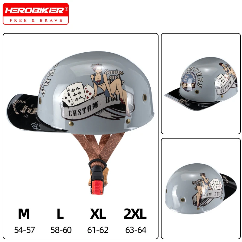 

Vintage Men's Baseball Caps Motorcycle Retro Helmets Ladybug Helmets Electric Car Baseball Caps Half Helmets