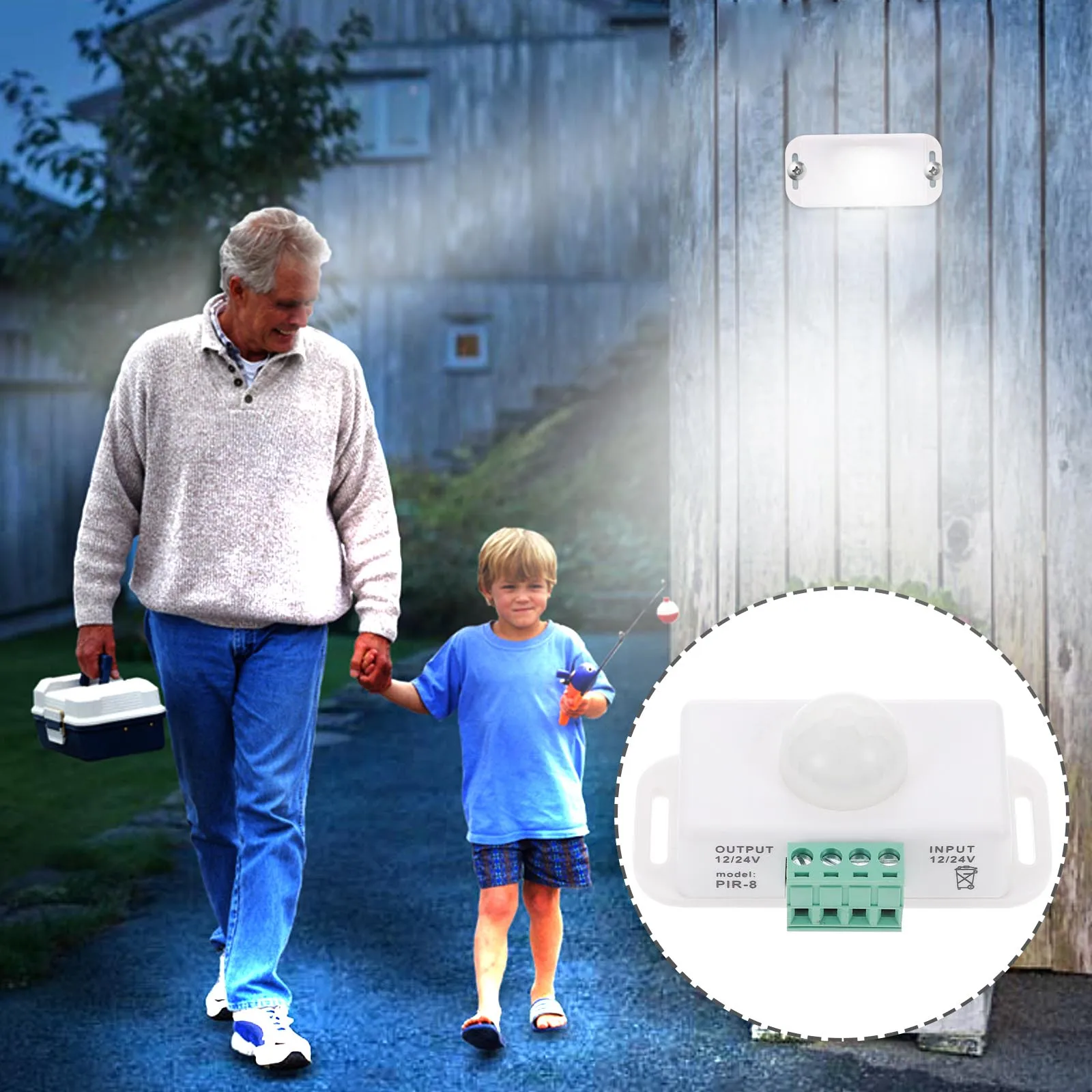 

Human Sensor Strip Controller Infrared Light Automatic Night Light Abs Material