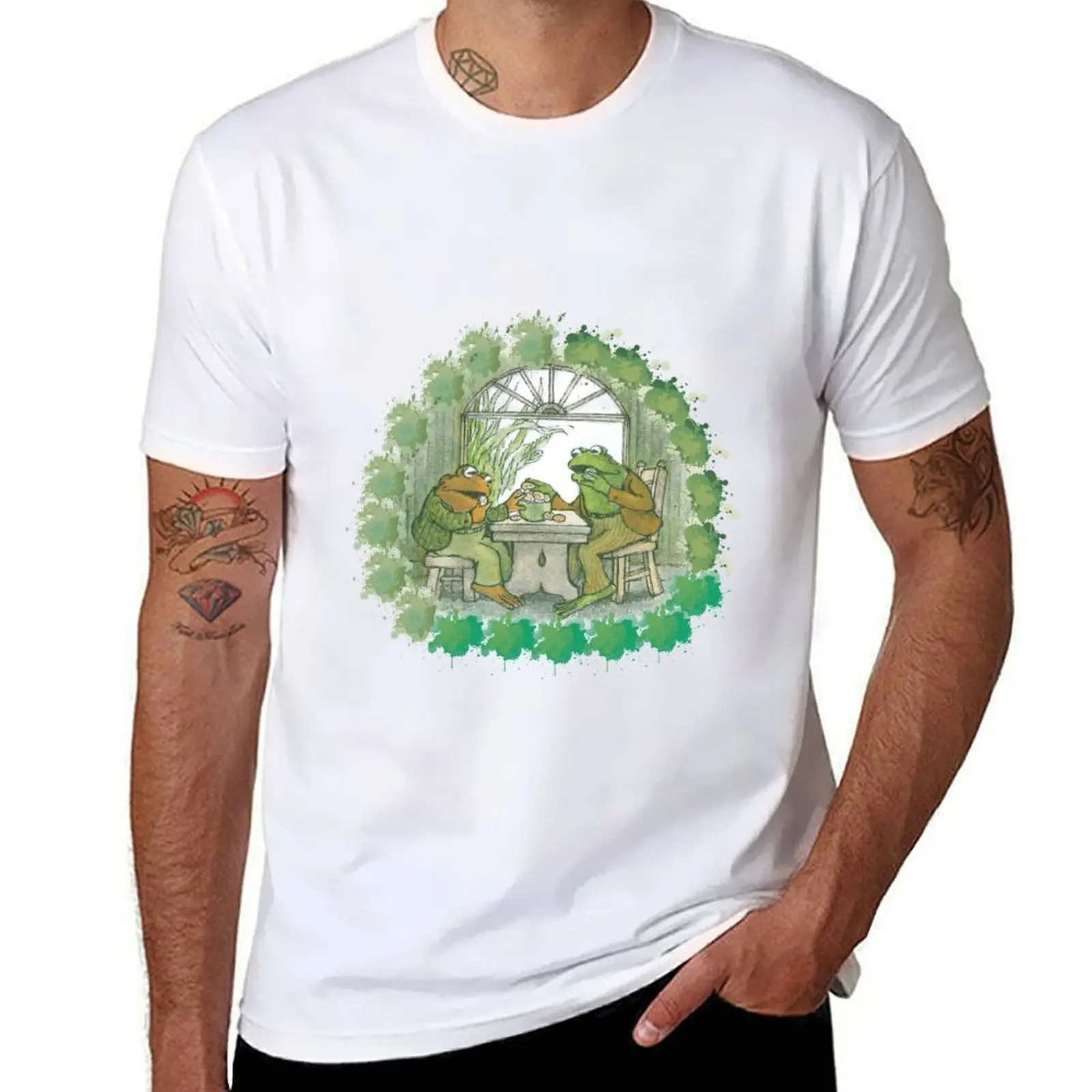 

Frog and toad on table T-Shirt cotton t shirt pack man t shirt cotton high quality T-Shirt