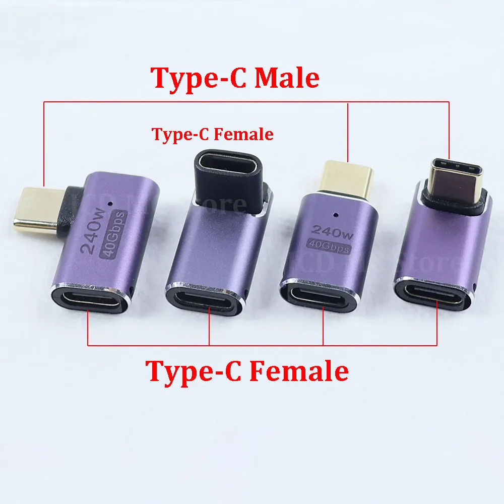 1PC USB 40Gbps PD240W 5A USB C to Type C Male/Female Fast Charging Converter For Macbook 8K60HZ USB 4.0 Data Adapter