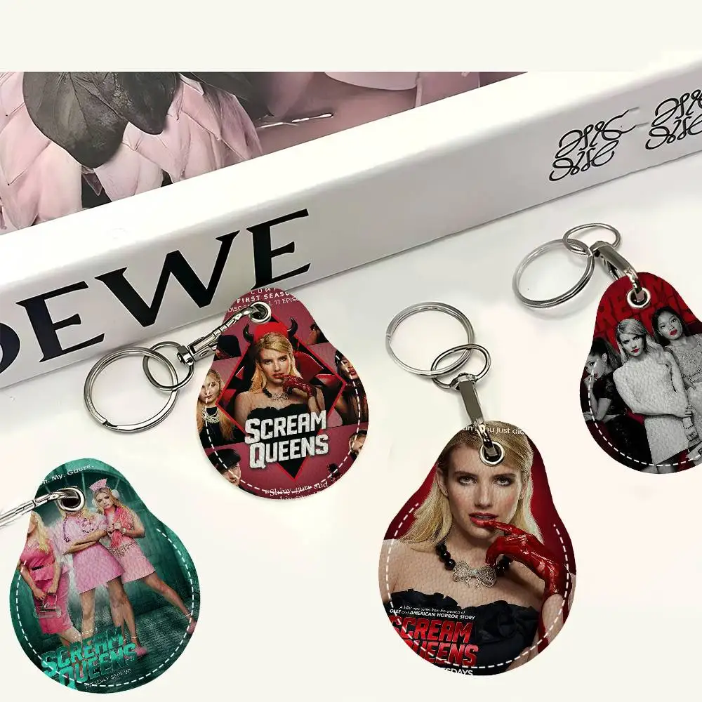 أفلام الرعب الكوميديا الصراخ كوينز مفتاح بولي Water شكل المياه المفاتيح النساء سيارة مفتاح حامل المنزل حلقة رئيسية حقيبة سحرية سيارة قلادة هدية