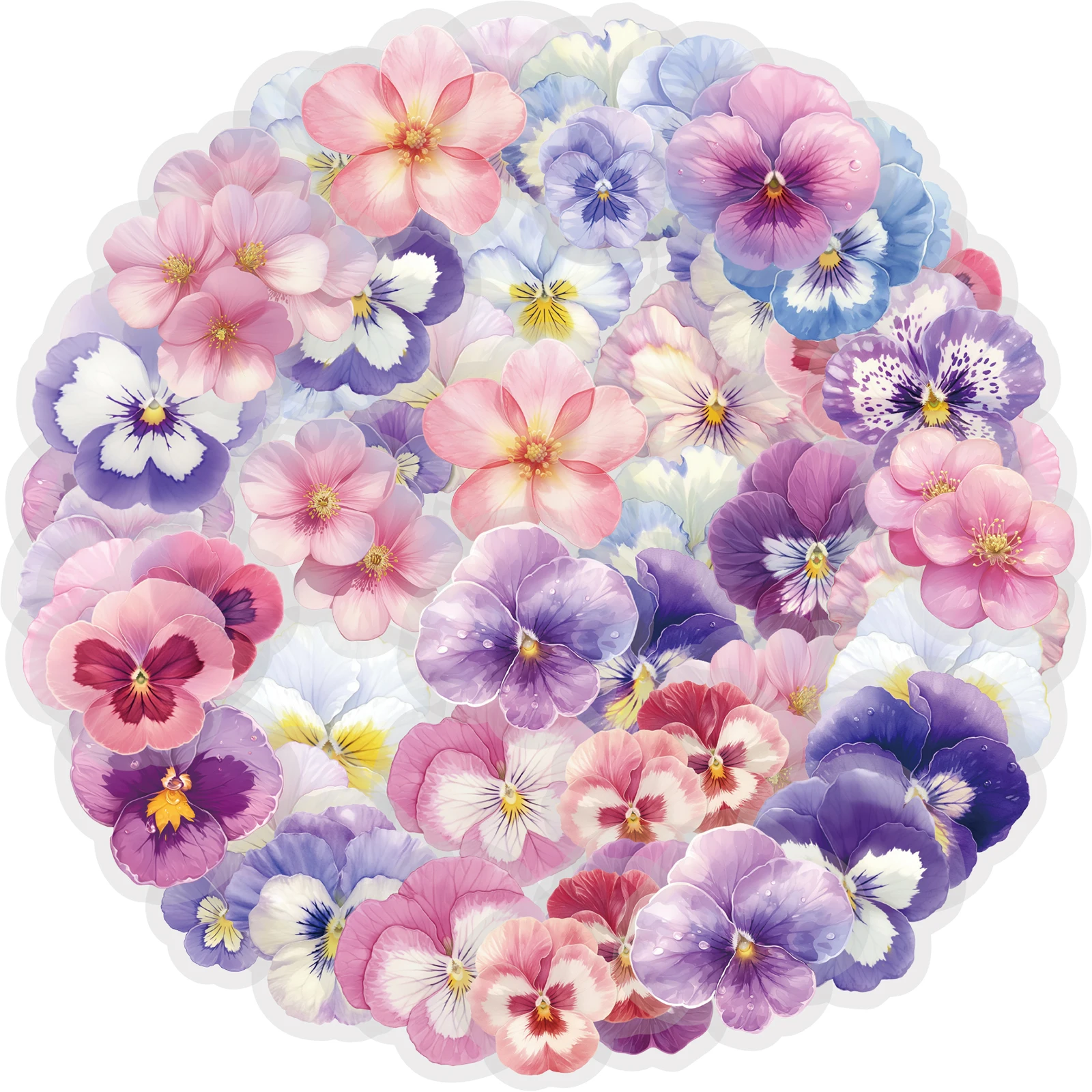 ملصقات Etori Life Romantic Things المائية Pansy 50 قطعة من ملصقات تزيين دفتر الملاحظات المجلية لأجهزة الكمبيوتر المحمول وزجاجة المياه وملصقات الهاتف وحقيبة السفر وألبوم الصور وحقيبة الورق واللوازم المدرسية وحفلات الألعاب اليدوية