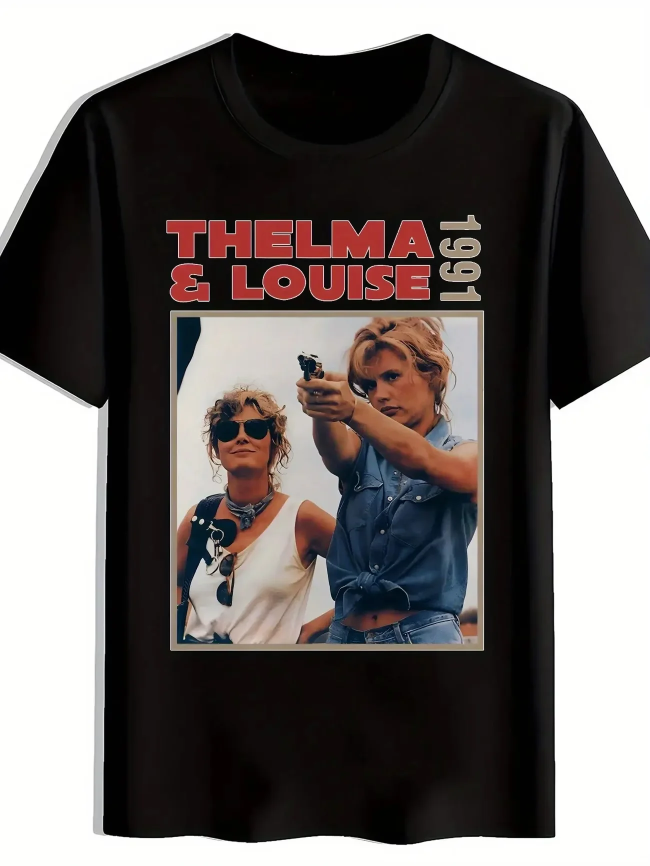Camiseta Vintage con Gráfico de la Película Thelma & Louise, Camiseta de Algodón para Hombre y Mujer, Informal, de Verano, Holgada, con Cuello Redondo, Estilo Urbano