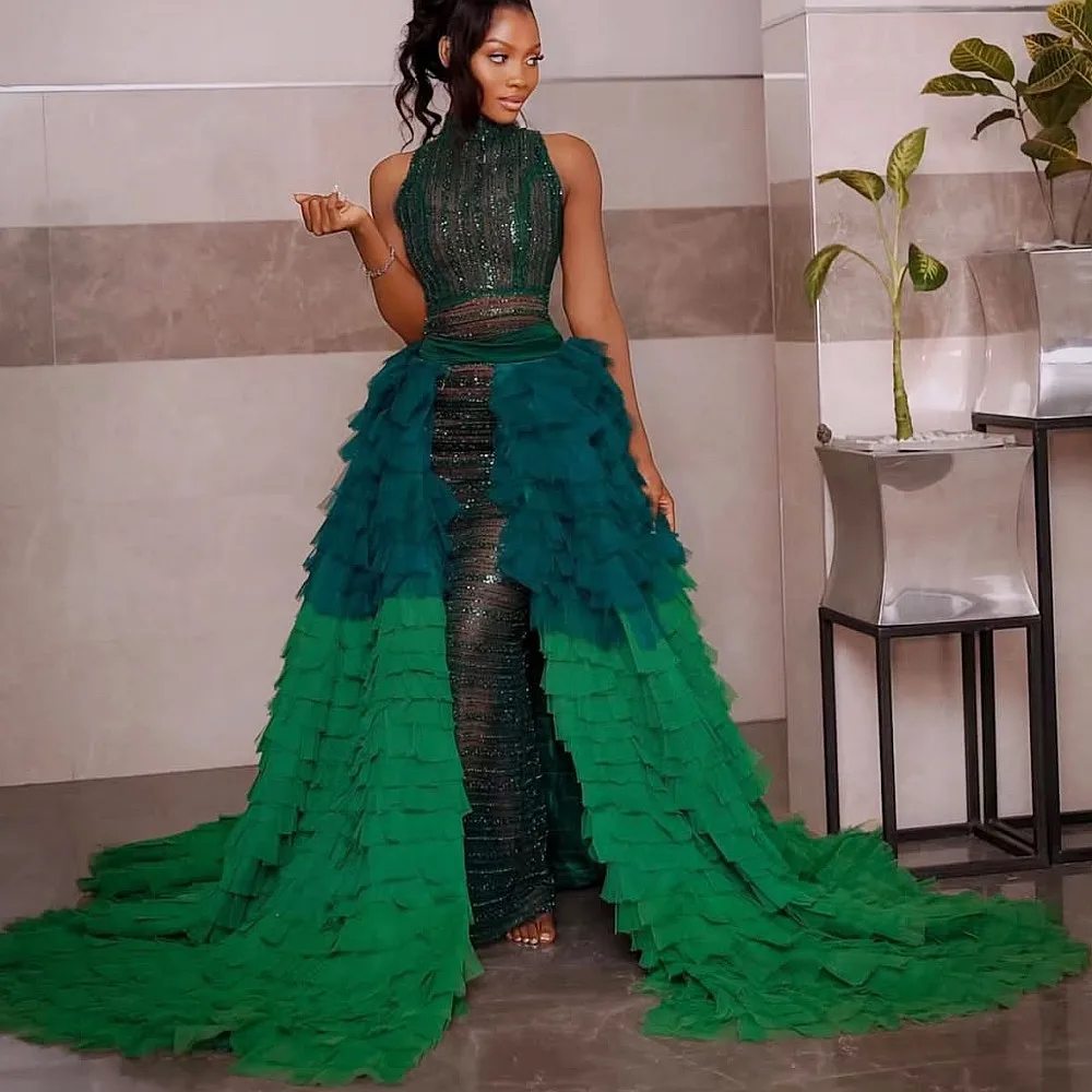 

Christmas Green Detacable Skirt Train Tiered Tulle Long Bridal Tulle Overlay Women Tulle Skirts Overlay for Dress Overskirt Tail