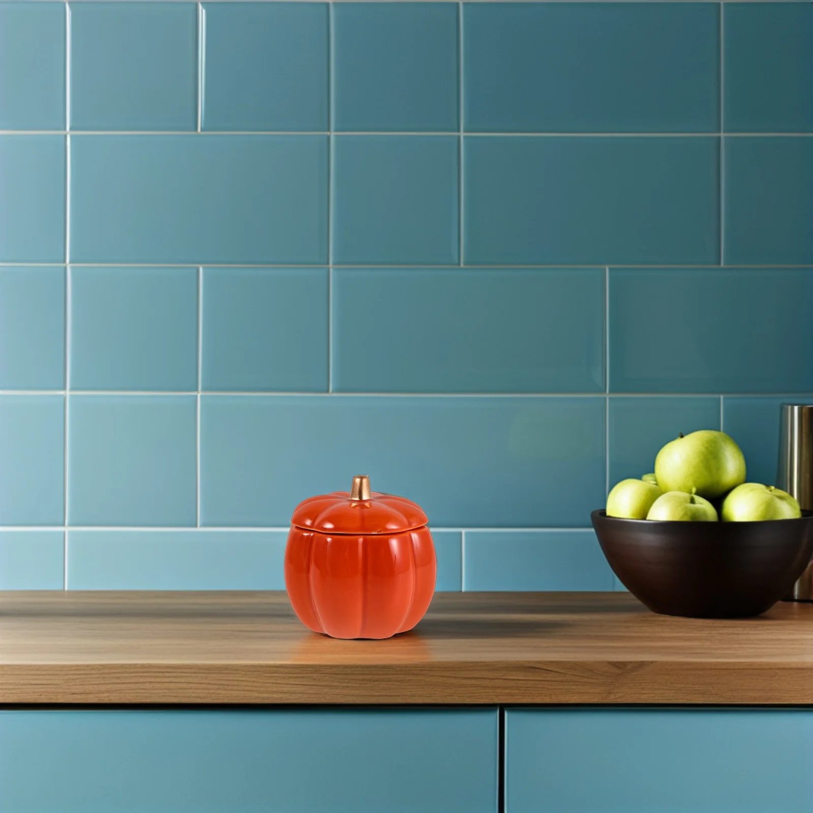 

Керамическая миска с тыквой, конфетная цветная чашка для супа с крышкой, рагу, десерты, Хэллоуин, День Благодарения, праздничная миска с тыквой