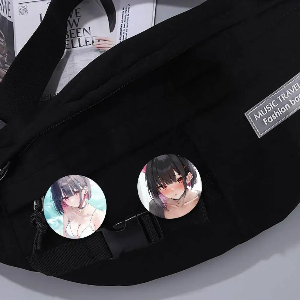 Kazusa Hot Game Blue Archive Broche láser redondo Ropa Lapelnd