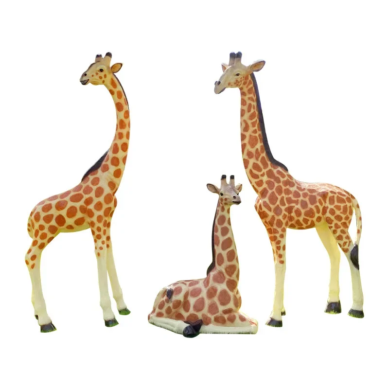

Lifelike outdoor garden fiberglass animal sculpture giraffe statue