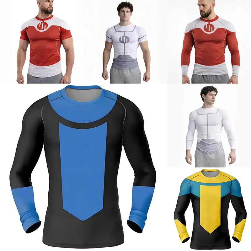 Neues Invincible Cosplay Rash Guard Tauch- und Fitness-T-Shirt BJJ RashGuard Langarm Kurzarm MMA Kleidung für Männer und Frauen Viltrumite Kostüm
