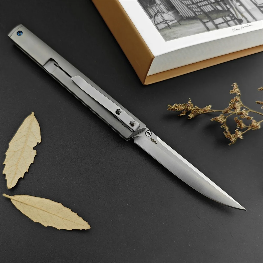 CR 7096 CEO Gentleman\'s Bearing Folding Pocket Flipper Knife D2 Blade Titanium Alloy Handle Hunting Tactical Knife Survival Tool