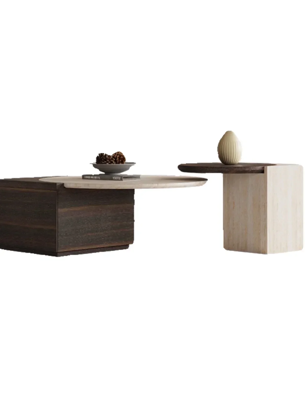 

Simple light luxury size round coffee table combination