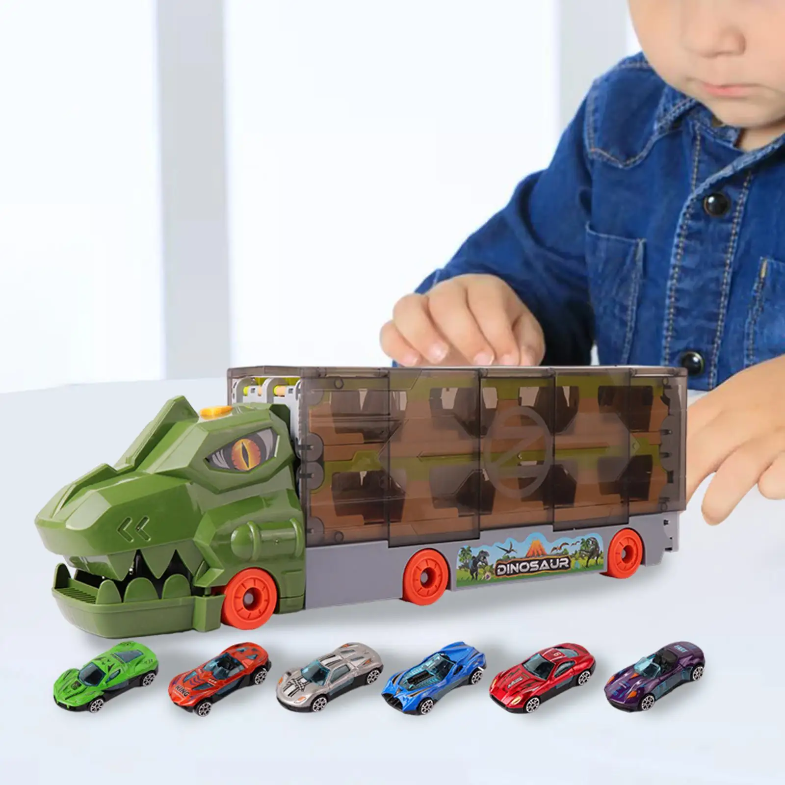 Transportvoertuigen Speelgoed Dinosaurus Racebaan Creatieve geschenken Vrachtwagen Transporter