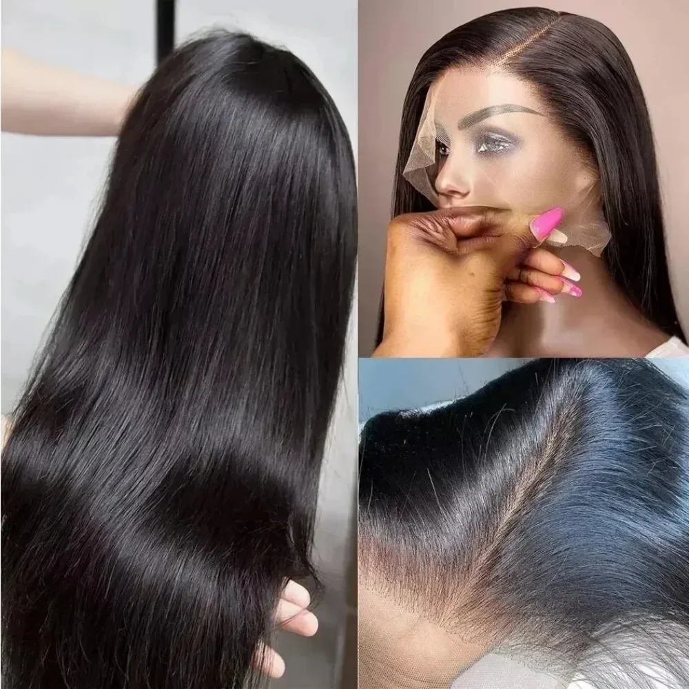30 34 Inch Silky Straight Glueless Wigs Human Hair Transparent 13x4 13x6 Lace Front Human Hair Wig Pre-Cut Brazilian Remy Hair