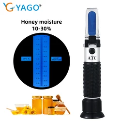 Handheld Honey Moisture Refractometer Tester Portable Brix Meter 10-30% with ATC