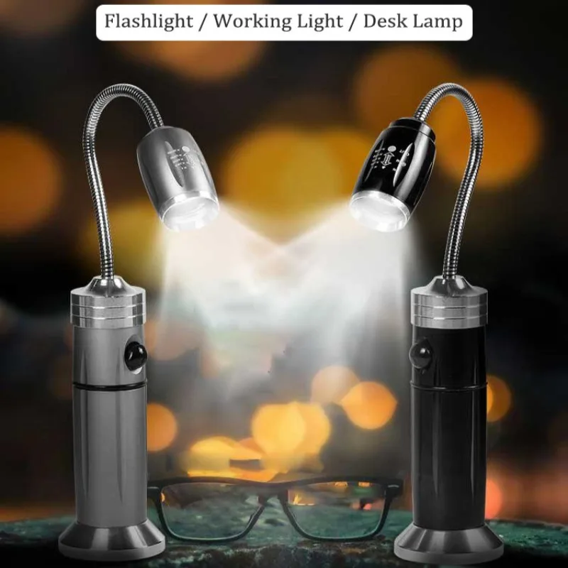 

HighPowered Flashlight with Magnetic Base and Bendable Work Light