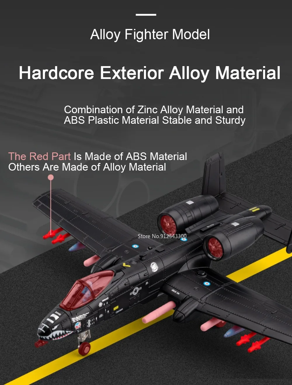 1:32 A-10 Thunderbolt II F-14 Fighter Model Toy Foldable Wheels Metal Body Airplane Sound Light Models Gifts for Children