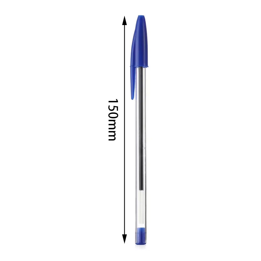 50/100 Pz Penne a sfera 1.0mm Blu Nero Penna a sfera in plastica Studente Regalo Scuola Forniture per ufficio Scrittura liscia di lunga durata