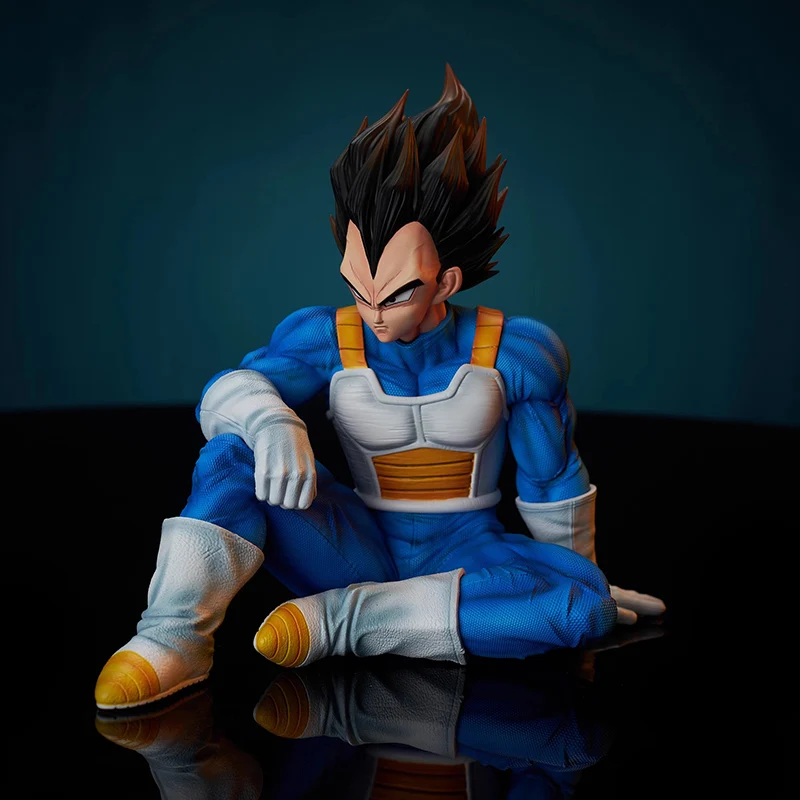 Anime Vegeta Dragon Ball Figuur GK Vegeta IV Action Figure Zitpositie Ruimtepak Super Saiyan 16 cm PVC Model ornament Speelgoed