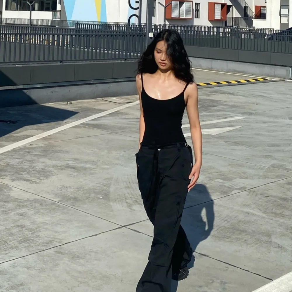 

Sexy Spicy Girl Sexy Bodysuit Solid Color Lingerie Y2K Camisole Tanks Streetwear Suspender Vest Ladies