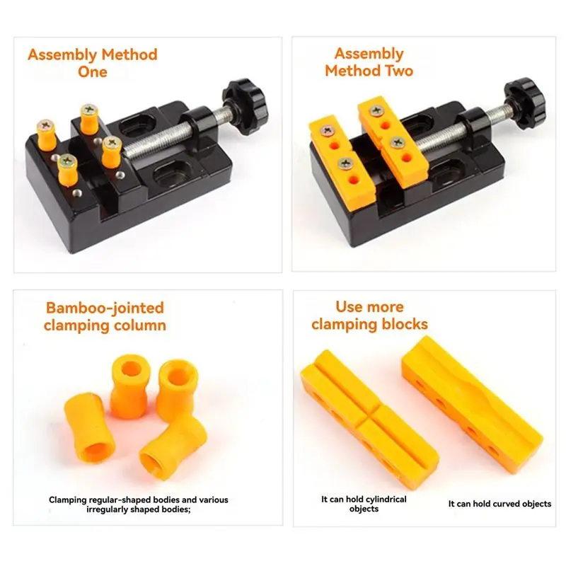 DT15 Adjustable Mini Jaw Bench Clamp 57mm Drill for Press Vise for DIY Sculpture for Craft Repair Tool