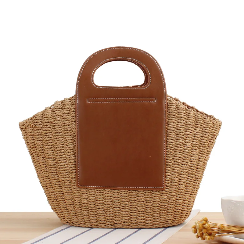 

New summer French large-capacity straw bag hand-woven bag fashion casual hand-carried tote bag