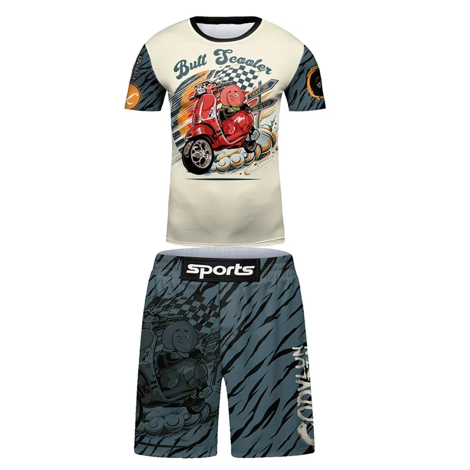 Bambini MMA BJJ Tuta Jiu Jitsu Rashguard Quick Dry Training Abbigliamento da palestra Ragazzo Bambini Boxe Tuta sportiva Set da corsa Abbigliamento sportivo