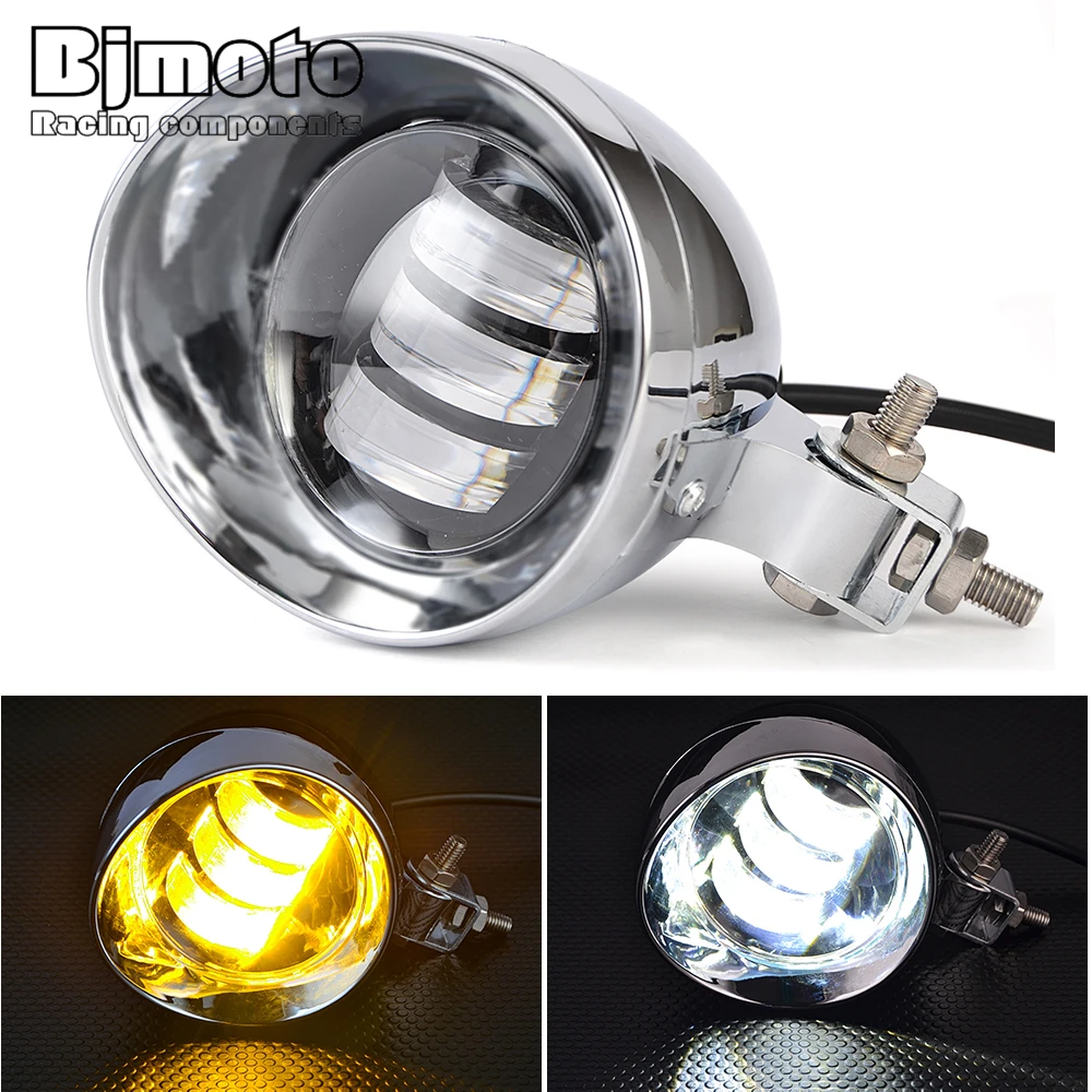 Universal Motorcycle Fog Lights Headlight Lamp For Harley Touring Sportster XL 883 1200 72 48 Dyna Softail Electra Glide Bad Boy