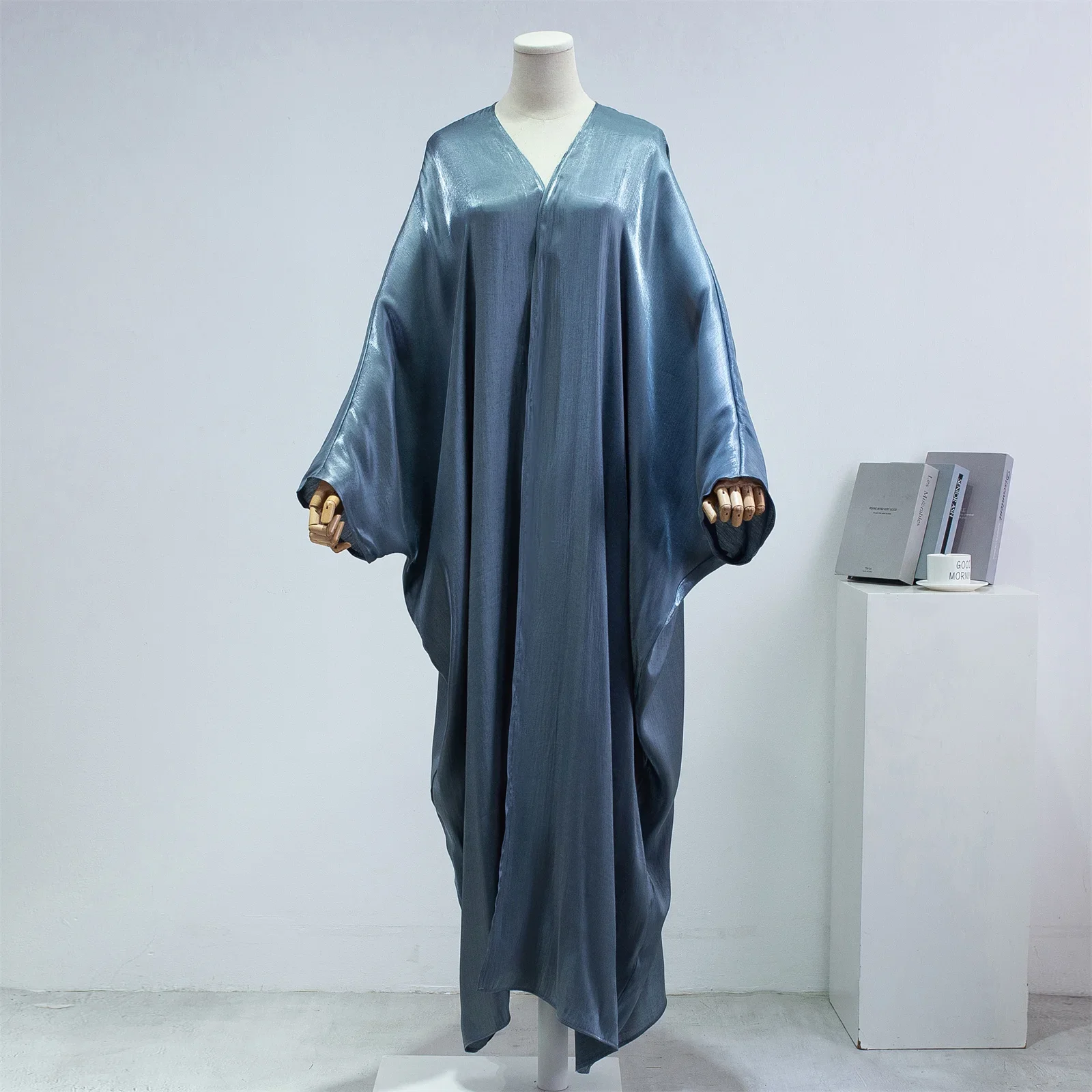 Abayas musulmanes ouvertes sur le devant, manches smocks, kaftans, jilbabs de prière pour femmes, manteau cardigan, vêtements islamiques, dubaï, saoudien, robe turque